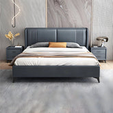LED headboard lights with vertical stitch + modern bed design, Essence Queen bed